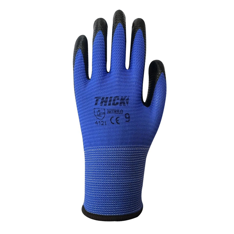 GUANTE  NITRILO RUGOSO AZUL N°8 THICK 2