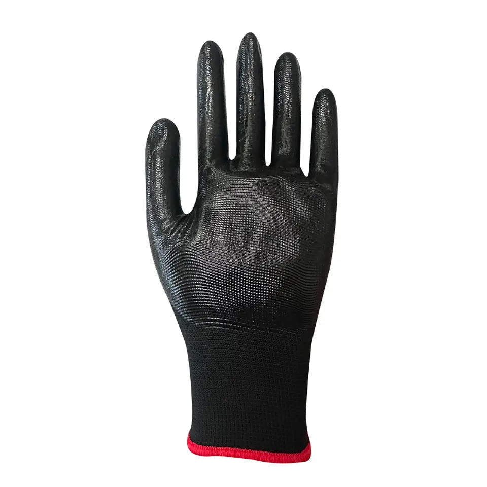 GUANTE FLEX PU NEGRO BORDE ROJO TALLA 9 THICK 3