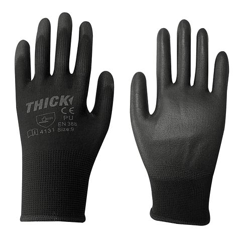 GUANTE NITRILO NEGRO LISO THICK  TALLA 9