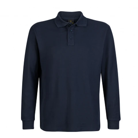 POLERA PIQUÉ MANGA LARGA AZUL-M