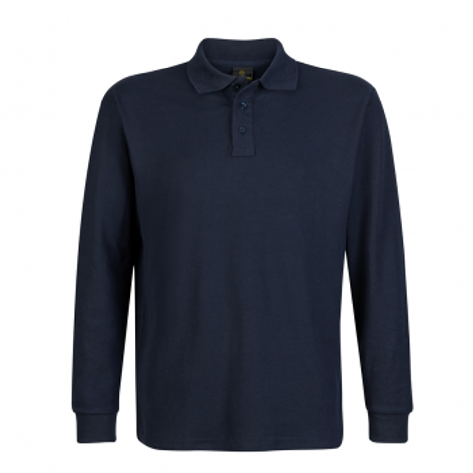 POLERA PIQUÉ MANGA LARGA AZUL-L 1