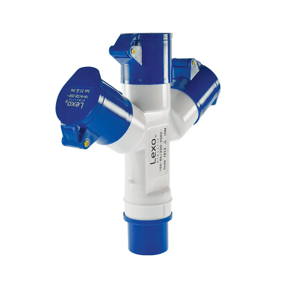 ENCHUFE INDUSTRIAL MULTIPLE 16A 2P+T 220V LEXO 1