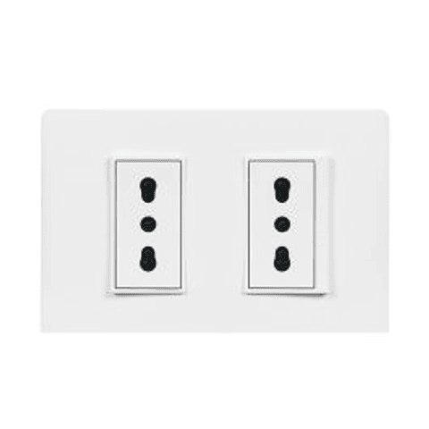 ENCHUFE DOBLE EMB. ARMADO 10/16A LUZICA BLANCO