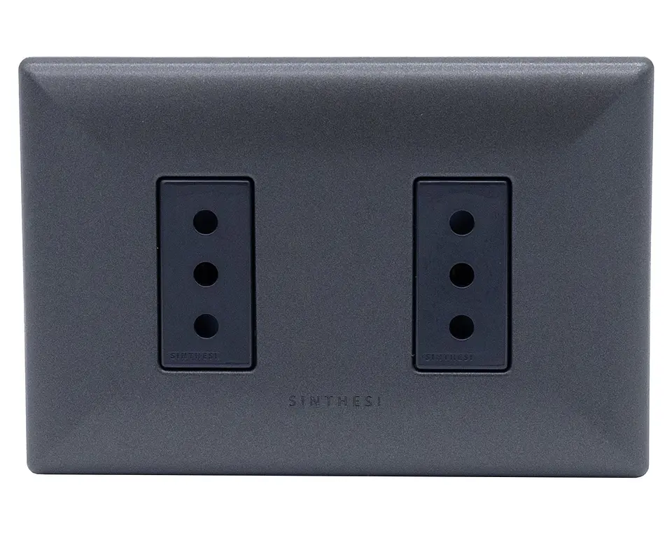 ENCHUFE DOBLE 10A S17 GRAFITO-NOIR ARMADO SINTHESI 1