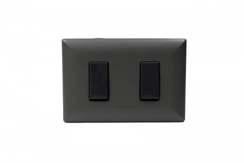 INTERRUPTOR DOBLE 9/15 S17 GRAFITO-NOIR ARMADO SINTHESI