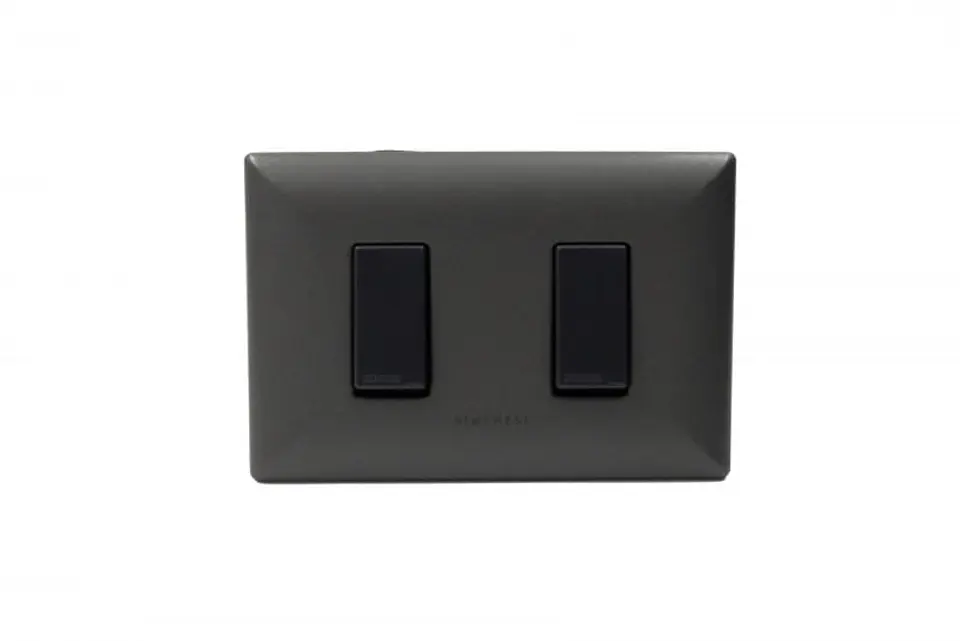 INTERRUPTOR DOBLE 9/15 S17 GRAFITO-NOIR ARMADO SINTHESI 1