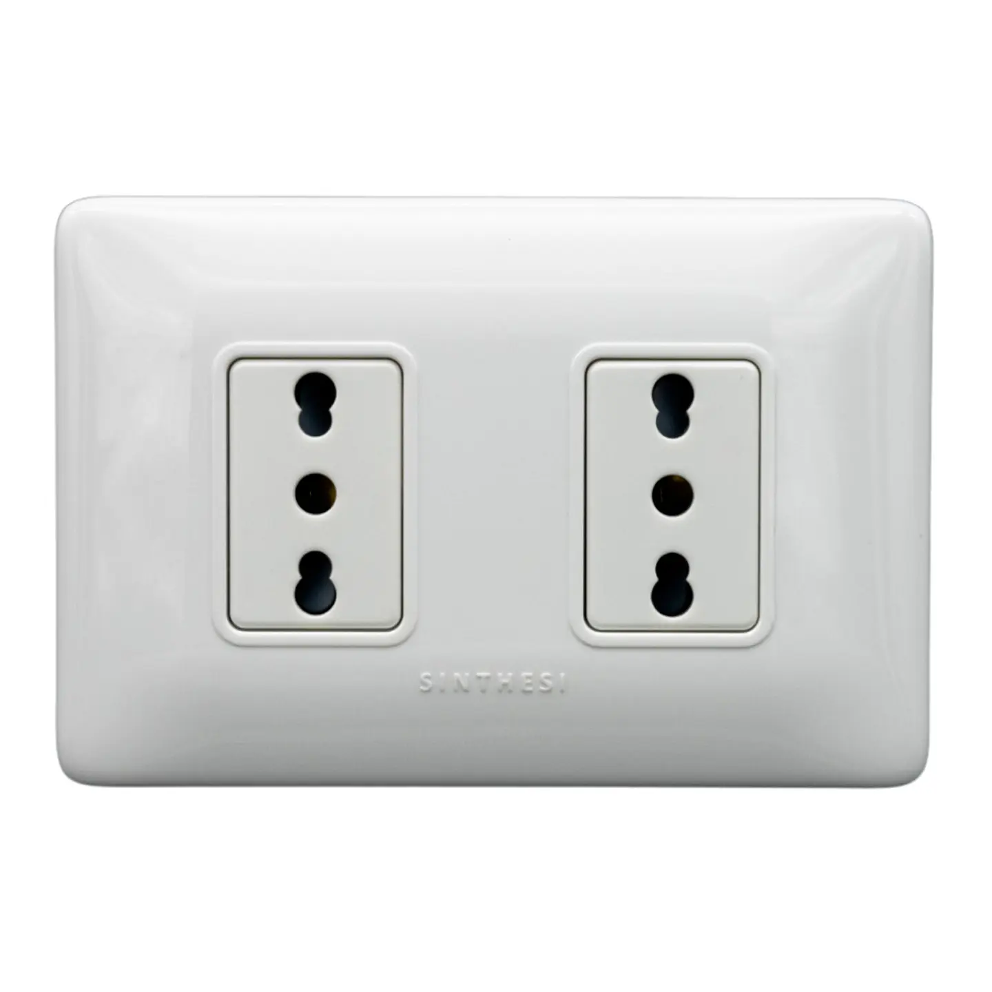 ENCHUFE DOBLE EMB. ARMADO 10/16A SINTHESI S12 BLANCO 1