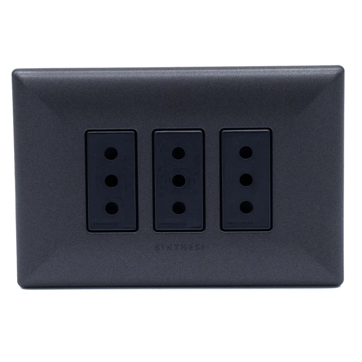 ENCHUFE TRIPLE 10A S17 GRAFITO-NOIR ARMADO SINTHESI 1