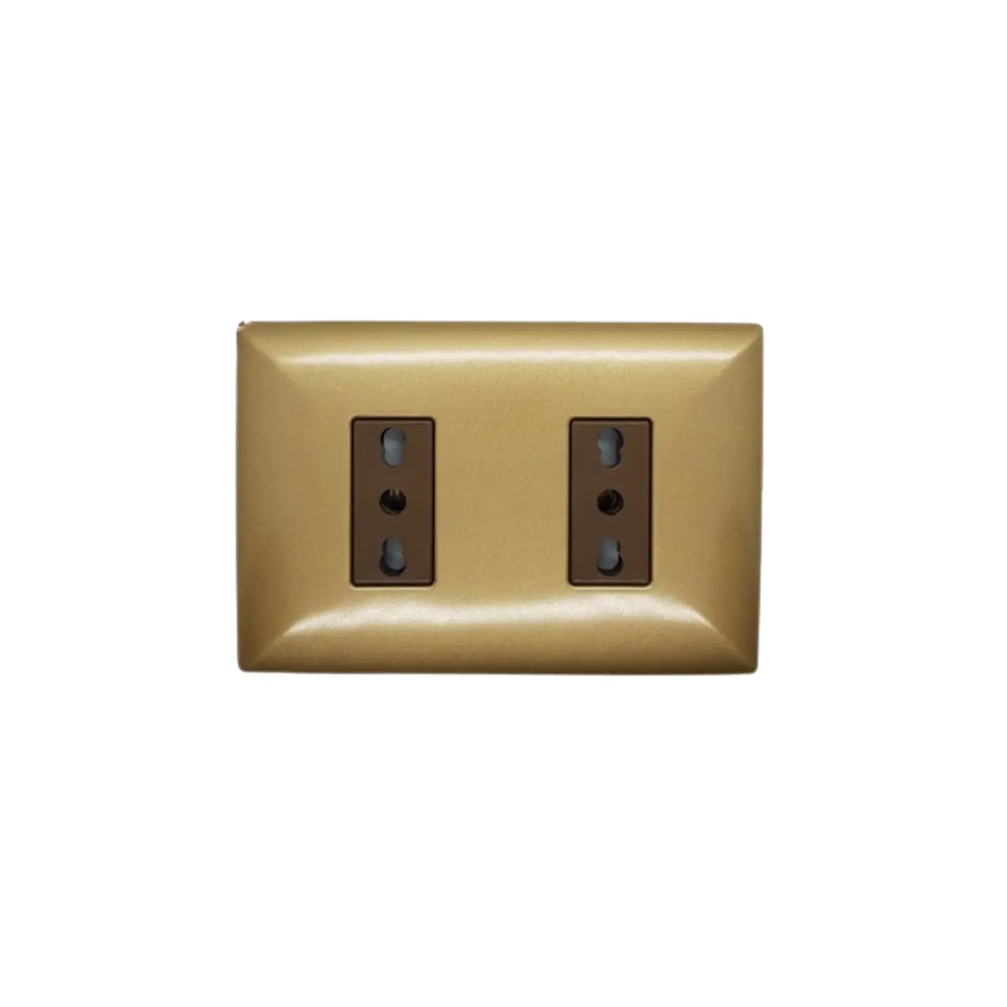 ENCHUFE DOBLE EMBUTIDO ARMADO 10/16A SINTHESI S17 BRONCE-CAFE  1
