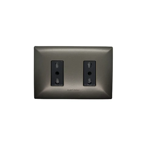 ENCHUFE DOBLE EMBUTIDO ARMADO 10/16A SINTHESI S17 GRAFITO-NOIR 
