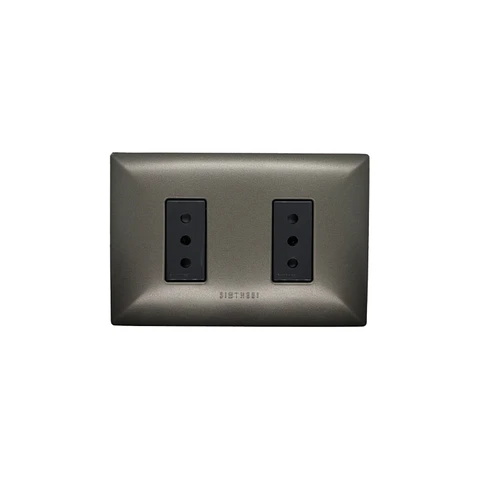 ENCHUFE DOBLE 10A S17 GRAFITO-NOIR ARMADO SINTHESI