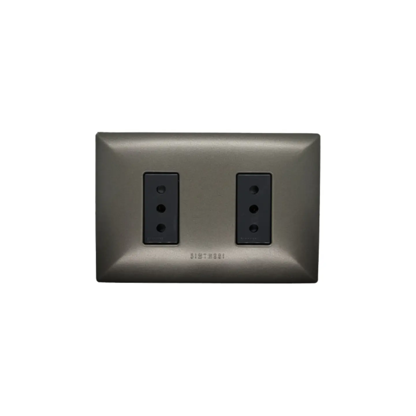 ENCHUFE DOBLE EMBUTIDO ARMADO 10A SINTHESI S17 GRAFITO-NOIR 1