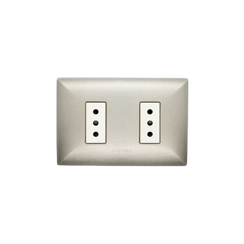 ENCHUFE DOBLE 10A S17 NICKEL ARMADO SINTHESI