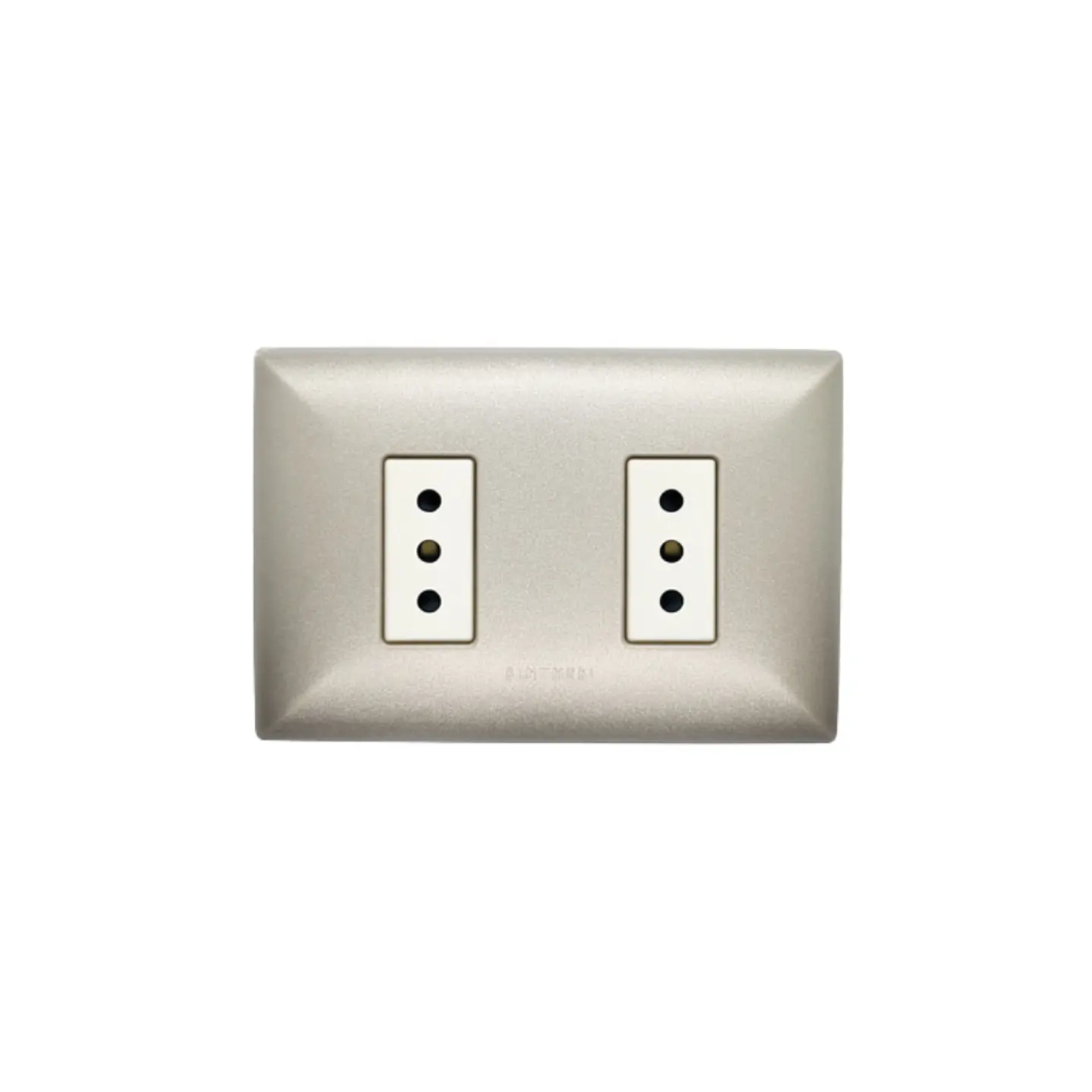 ENCHUFE DOBLE EMBUTIDO ARMADO 10A SINTHESI S17 NICKEL-BLANCO 1