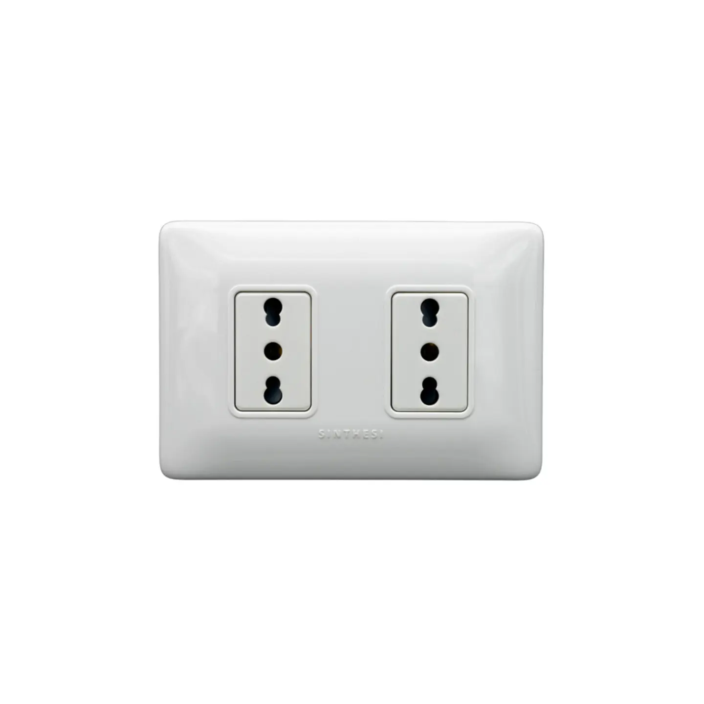 ENCHUFE DUPLEX EMBUTIDO ARMADO 10/16A SINTHESI S12 BLANCO 1