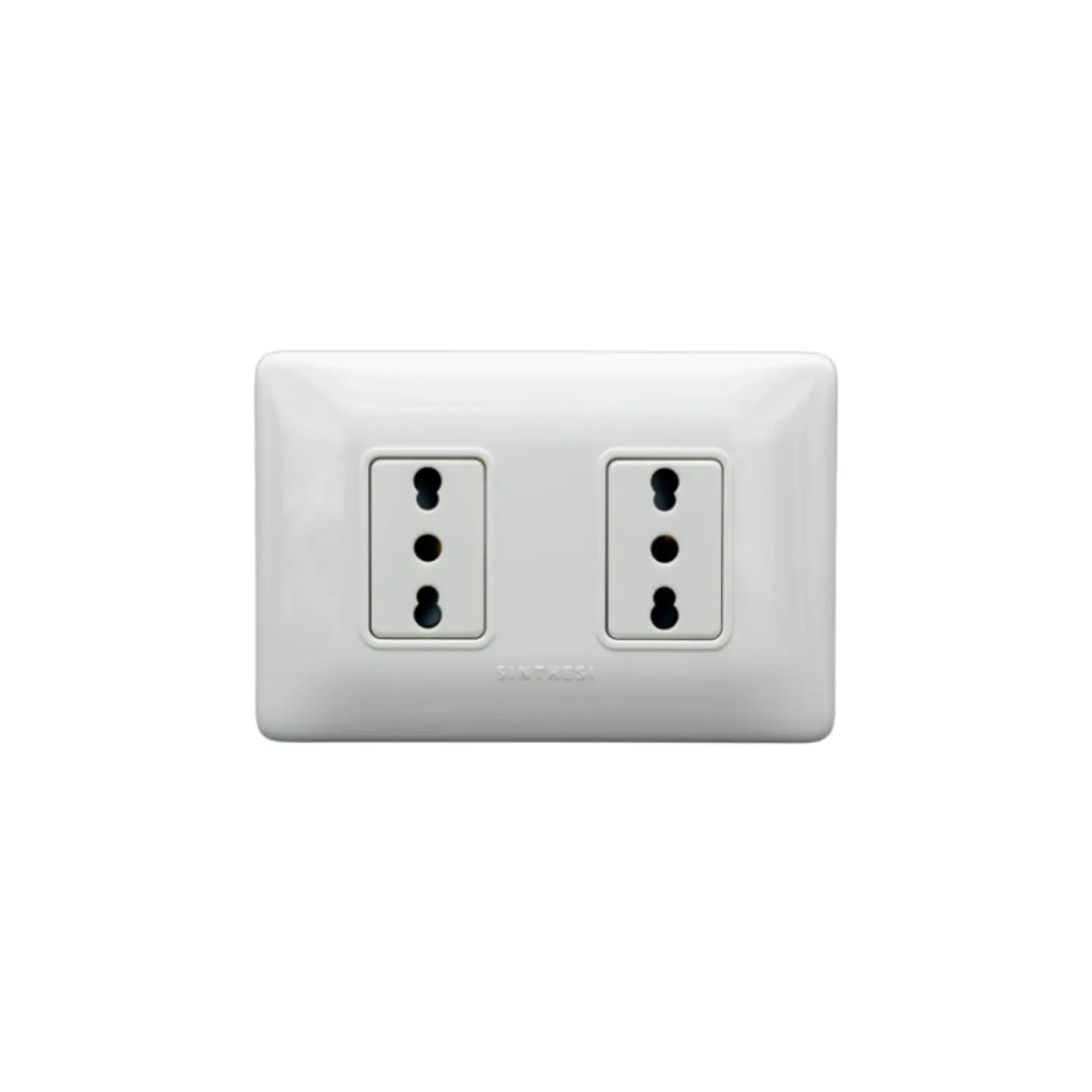 ENCHUFE DOBLE EMBUTIDO ARMADO 10/16A SINTHESI S12 BLANCO 1