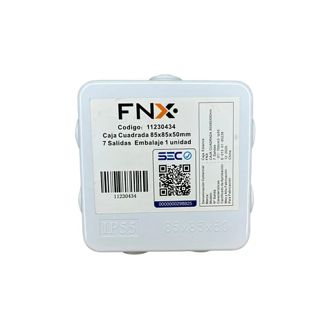CAJA ESTANCA 85X85X50MM 7SALIDAS IP55 FNX