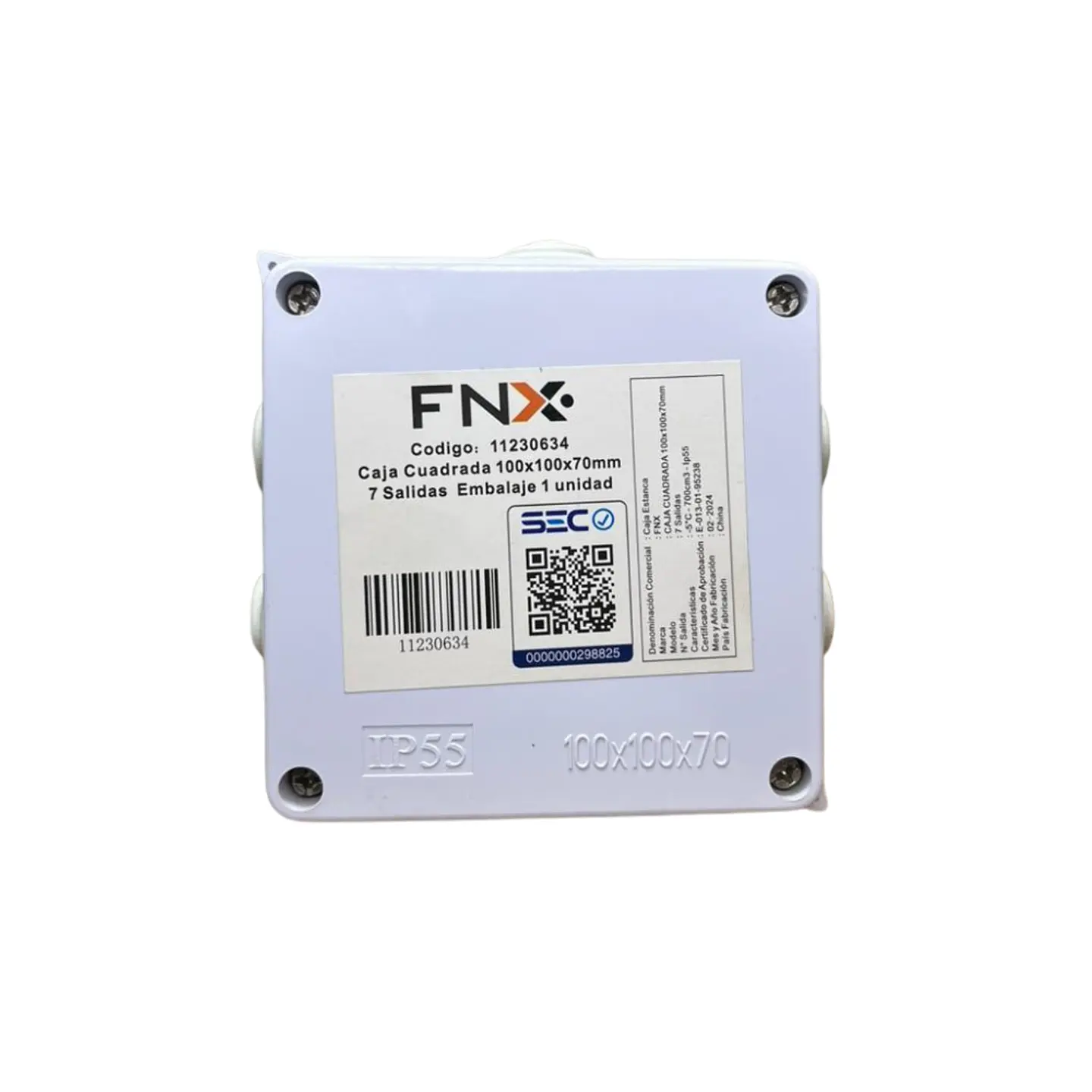 CAJA ESTANCA 100X100X70MM 7SALIDAS IP55 FNX 1