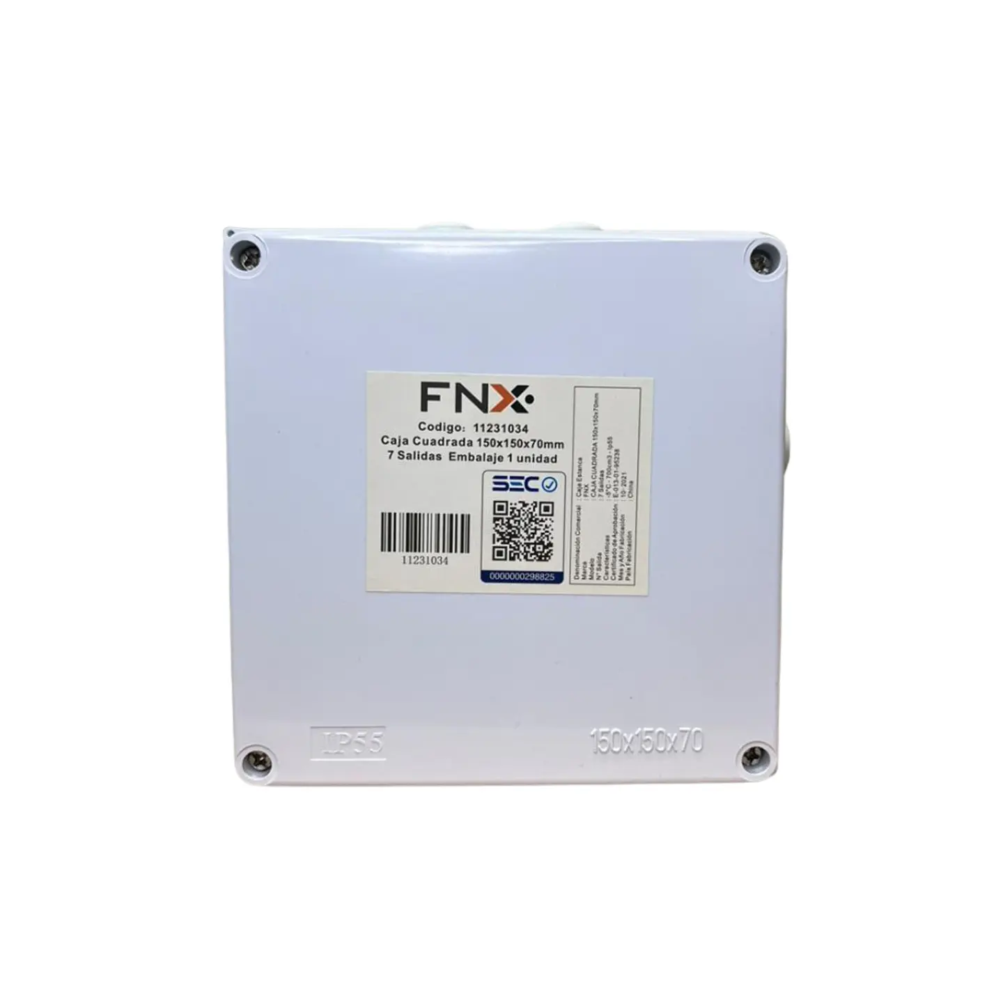 CAJA ESTANCA 150X150X70MM 7SALIDAS IP55 FNX 1