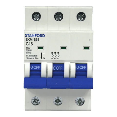 INTERRUPTOR AUTOMATICO 3X16A "C" 6KA EKM-S63 STANFORD ELECTRIC