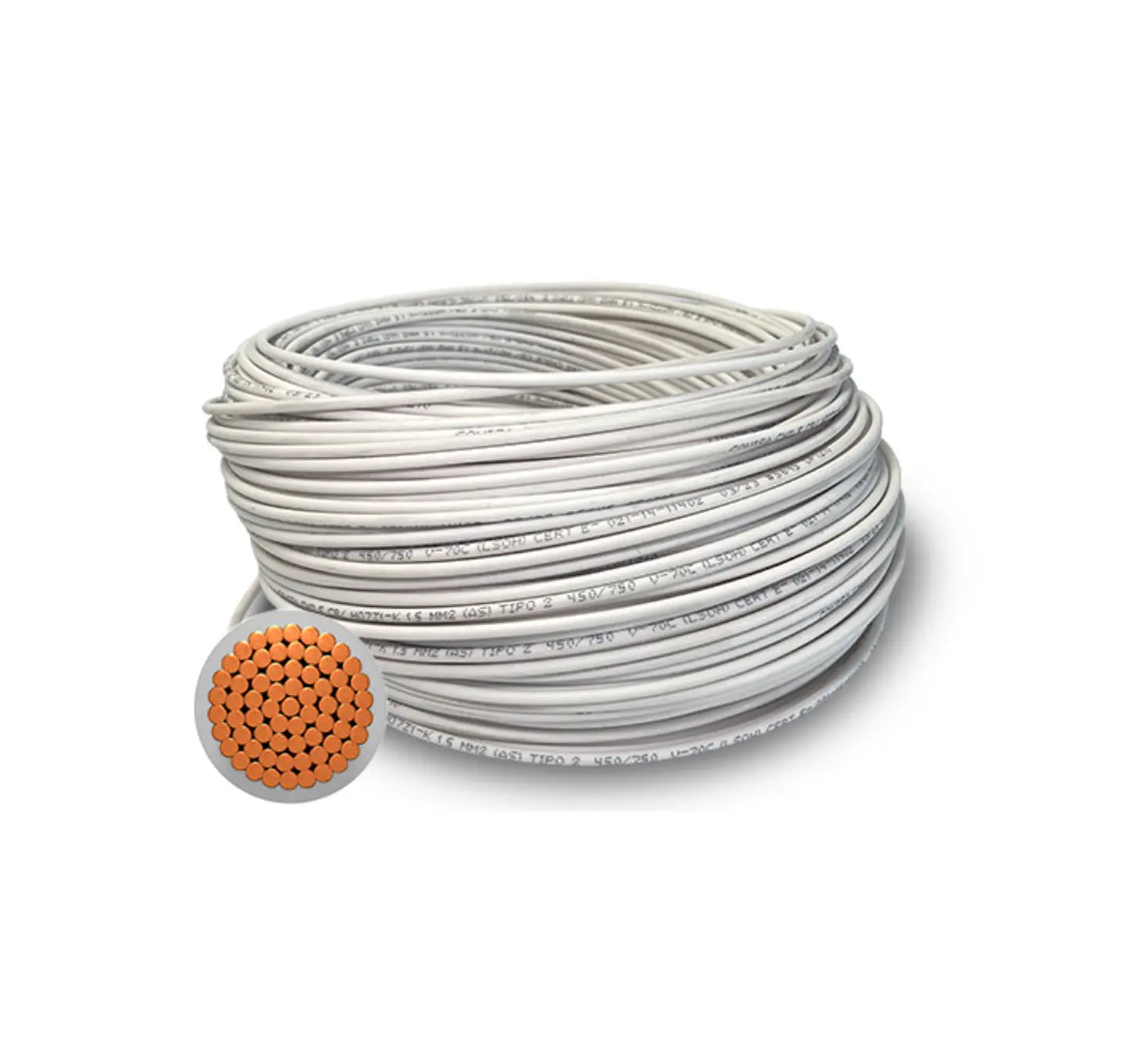 CABLE LIBRE DE HALOGENOS H07Z1-K 4MM2 ROLLO 100MTS BLANCO 1