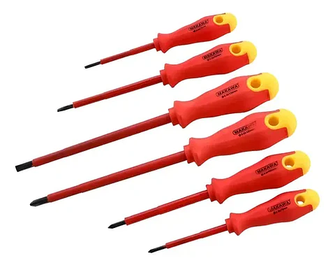 JUEGO DE DESTORNILLADORES PARA ELECTRICISTAS 1000V 6PCS CR-V MAKAWA MK-0084