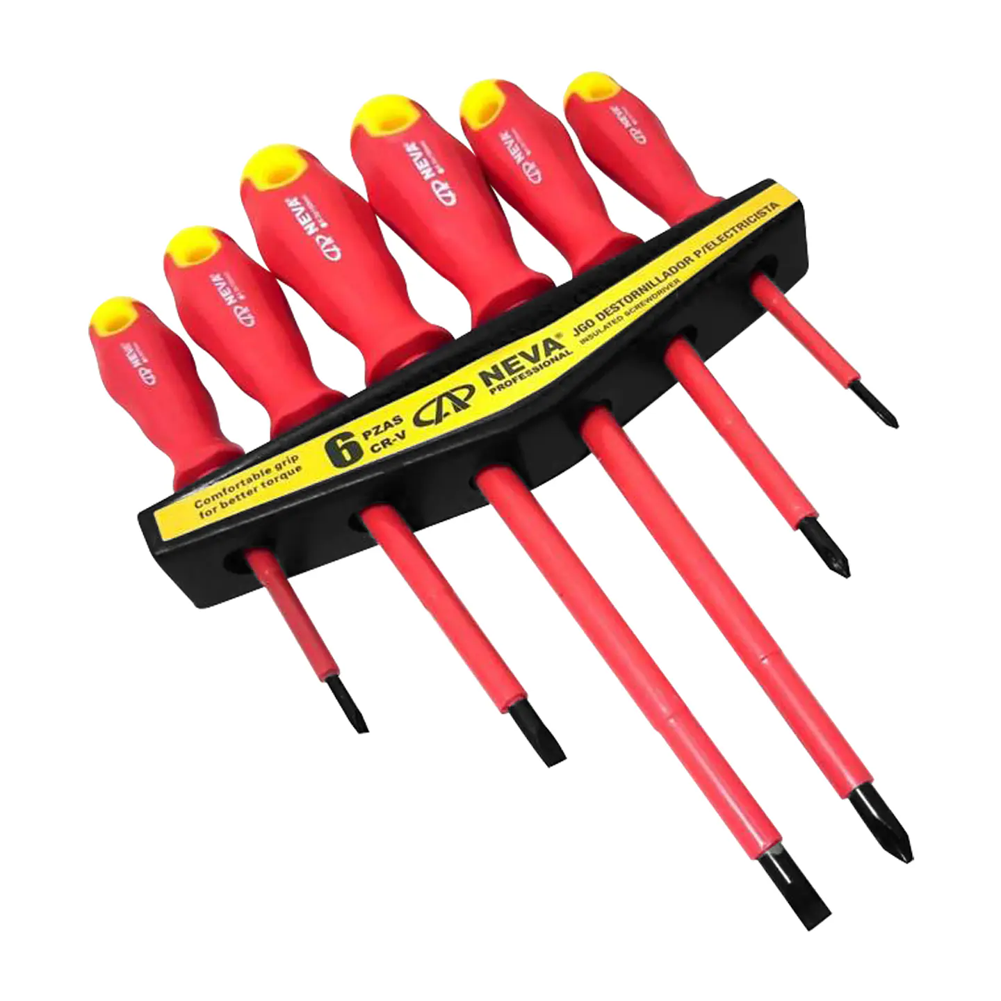 JUEGO DE DESTORNILLADORES PARA ELECTRICISTAS 1000V 6PCS CR-V NEVA NA137 1