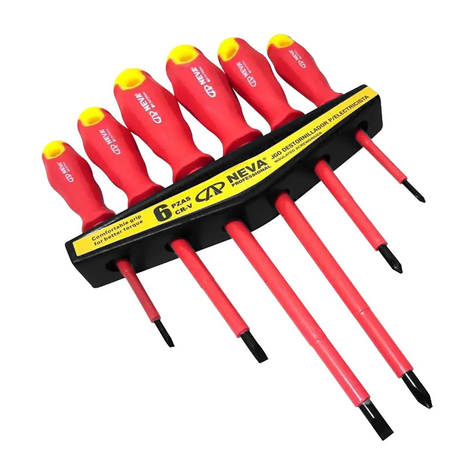 JUEGO DE DESTORNILLADORES PARA ELECTRICISTAS 1000V 6PCS CR-V NEVA NA137 1