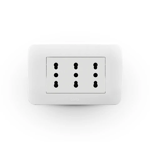 ENCHUFE TRIPLEX EMB. ARMADO 10/16A LEXO NATIVA BLANCO