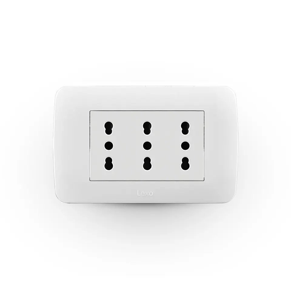 ENCHUFE TRIPLEX EMB. ARMADO 10/16A LEXO NATIVA BLANCO 1