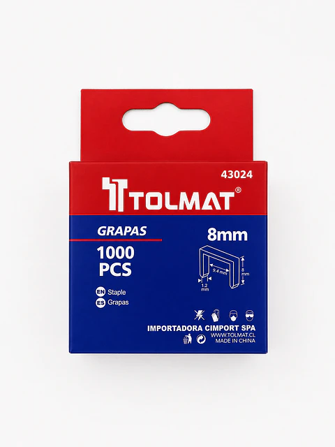 GRAPAS PARA GRAPADORA 8MM 1000PCS TOLMAT 43024