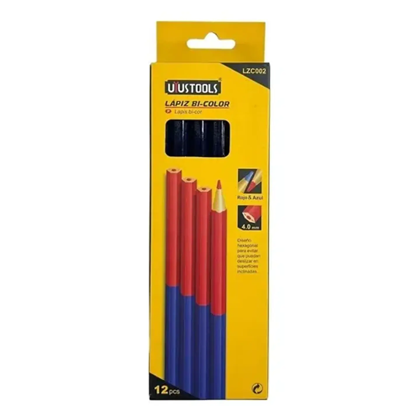 LAPIZ BI-COLOR ROJO Y AZUL 4.0MM UYUSTOOLS LZC002 1
