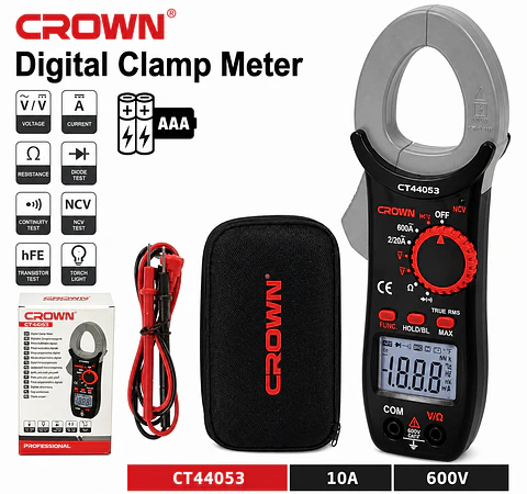 AMPERIMETRO DIGITAL 600V CROWN CT44053