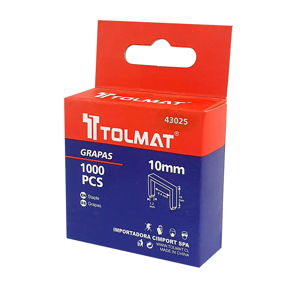 GRAPAS PARA GRAPADORA 10MM 1000PCS TOLMAT 43025 1