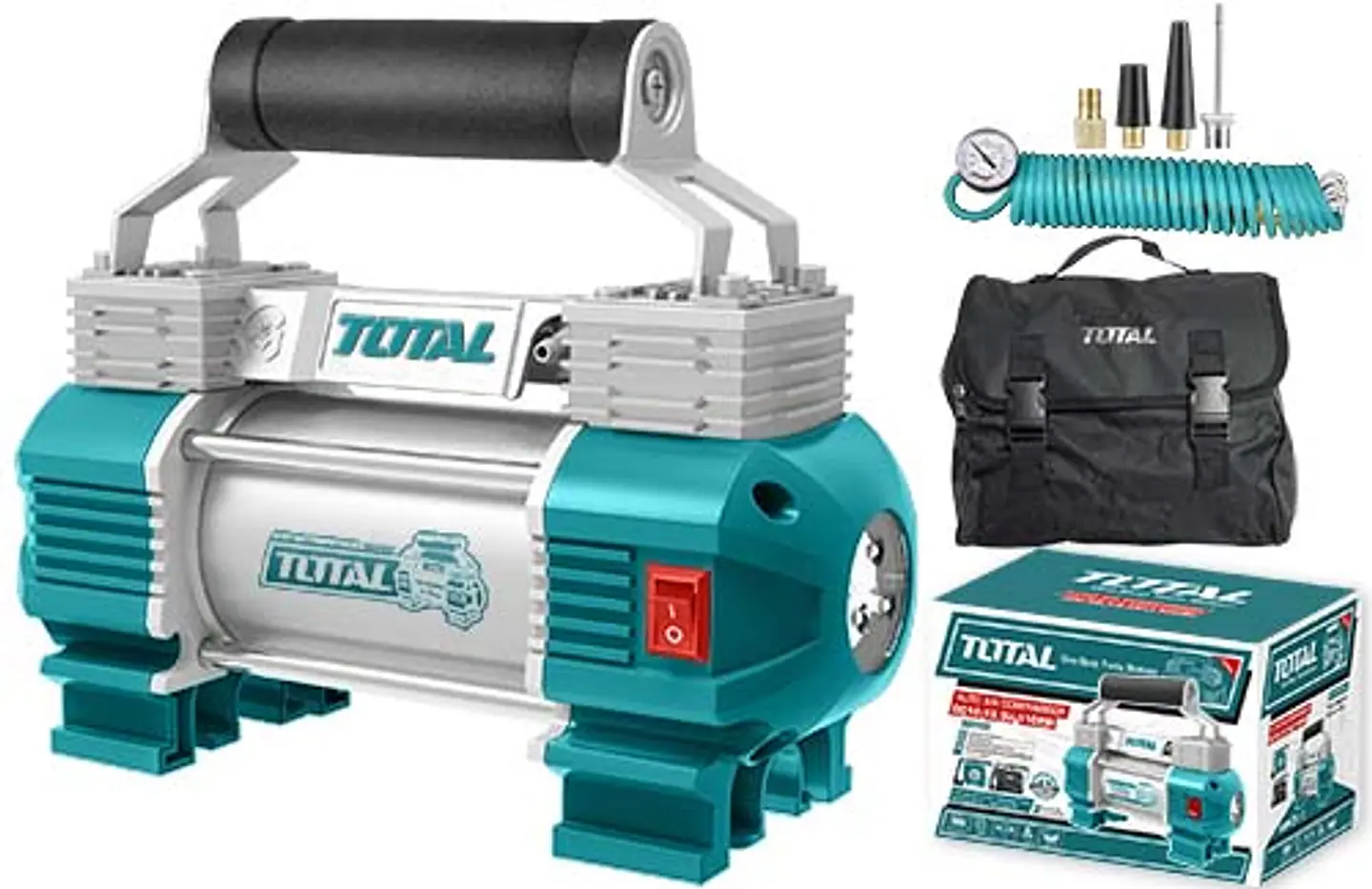 COMPRESOR INALAMBRICO PARA AUTO 120PSI 12V TOTAL TTAC2506 1