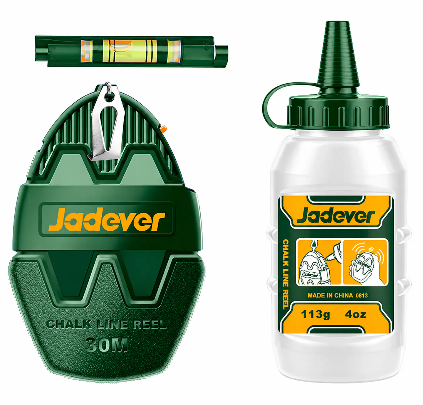 SET TIZADOR+ TIZA 113G/4OZ+ MINI NIVEL JADEVER JDX1630 1