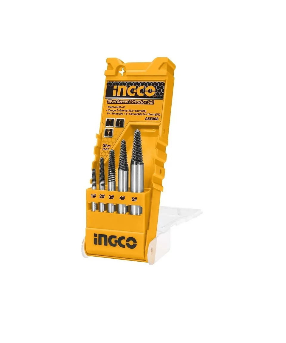 SET EXTRACTOR DE TORNILLOS 5PCS INGCO ASE008 1