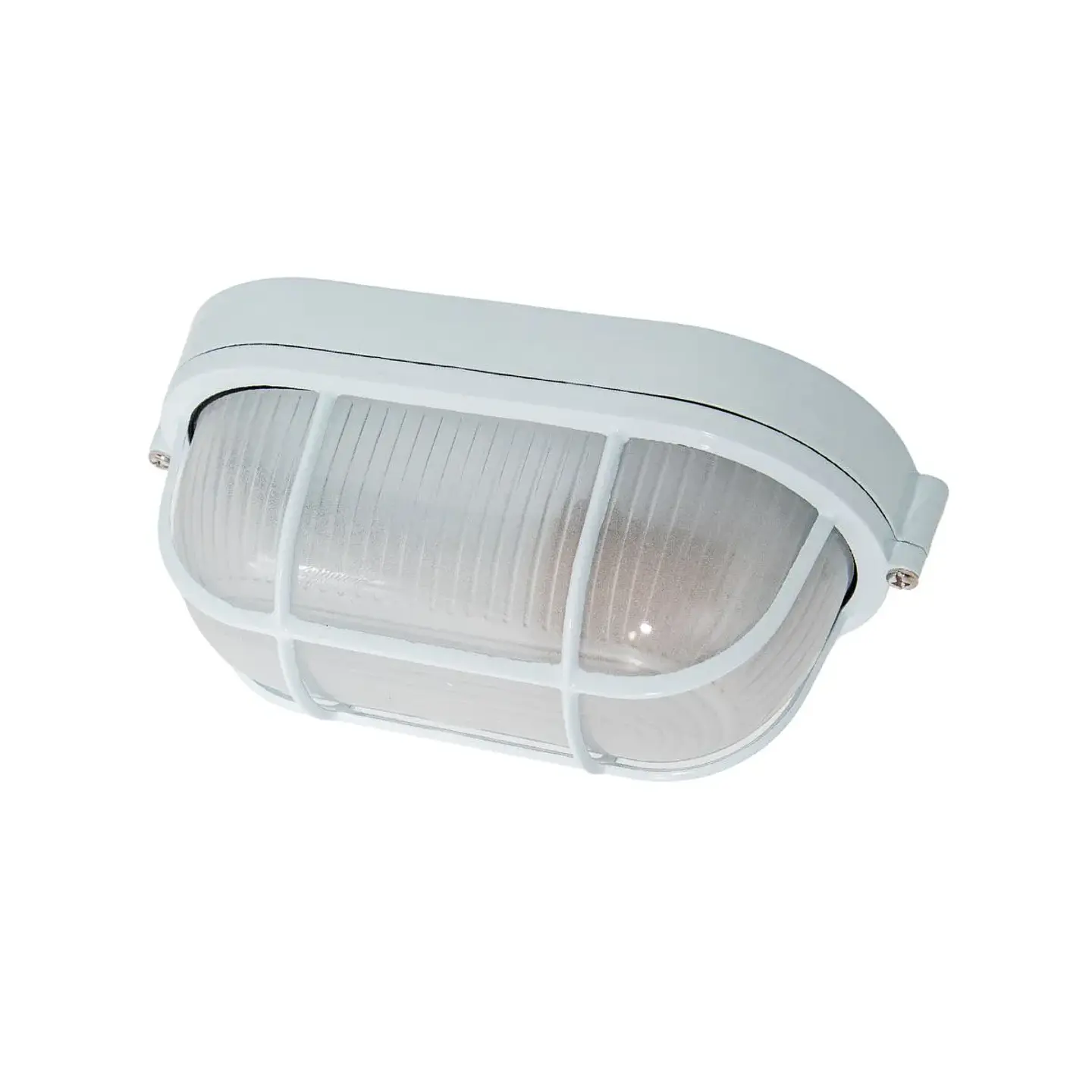 FOCO LED TORTUGA ALUMINIO OVALADO CON REJA BLANCA E27 1011S BP ILUMINACION 1