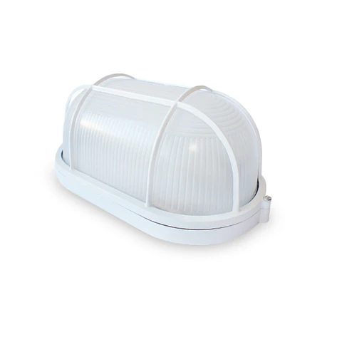 FOCO LED TORTUGA METALICO OVALADO CON REJA BLANCA E27 IP65 ENERLUX 