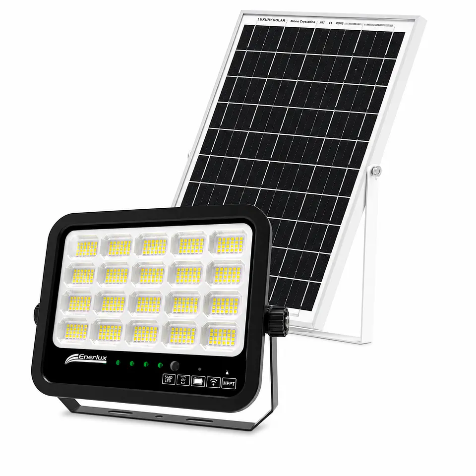 PROYECTOR LED 100W C/PANEL SOLAR EXT REG 3000/4000/6500K 1100LM ENERLUX 1