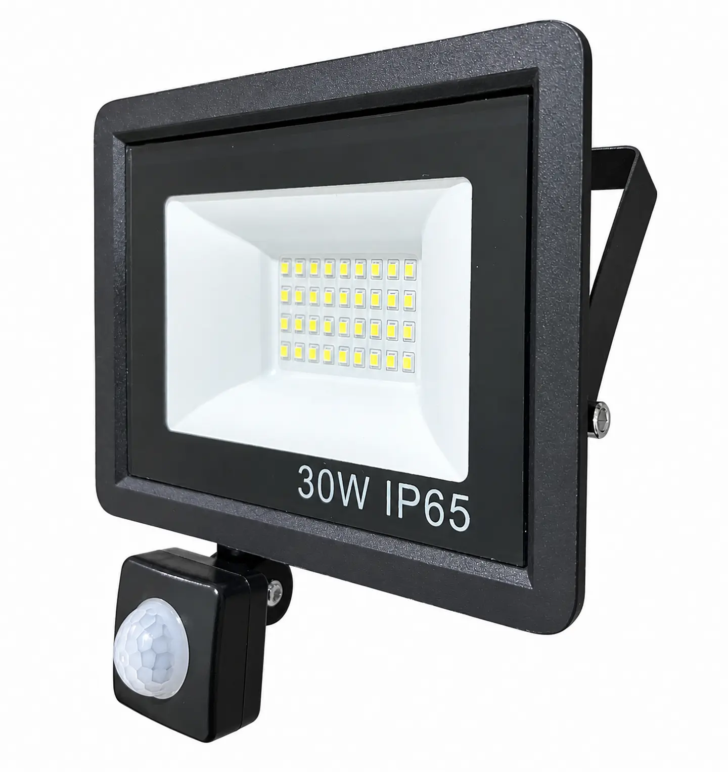 PROYECTOR DE AREA LED CON SENSOR DE MOVIMIENTO 30W 6000K 2400LM IP65 ENERLUX 1