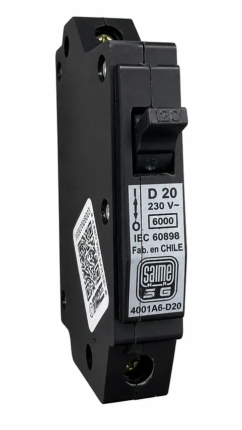 INTERRUPTOR AUTOMATICO 4001/A6 1X20A D NEGRO SAIME