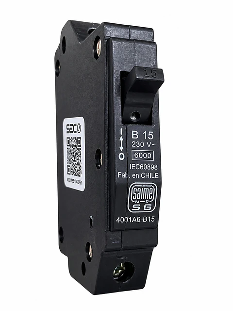 INTERRUPTOR AUTOMATICO 4001/A6 1X15A B NEGRO SAIME