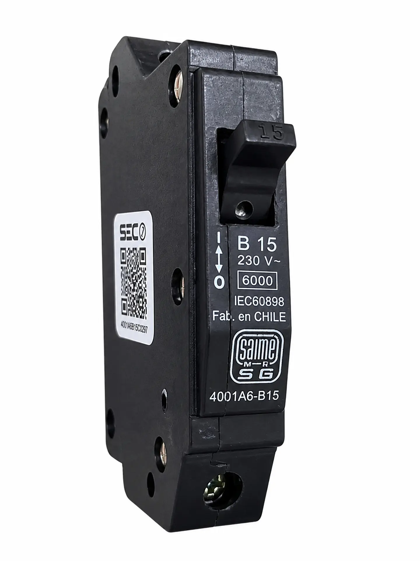 INTERRUPTOR AUTOMATICO 4001/A6 1X15A B NEGRO SAIME 1