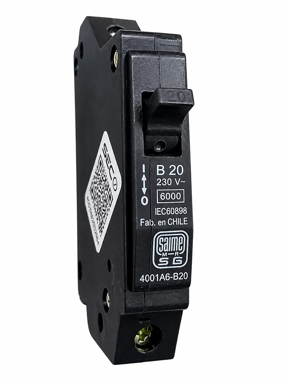 INTERRUPTOR AUTOMATICO 4001/A6 1X20A B NEGRO SAIME 1