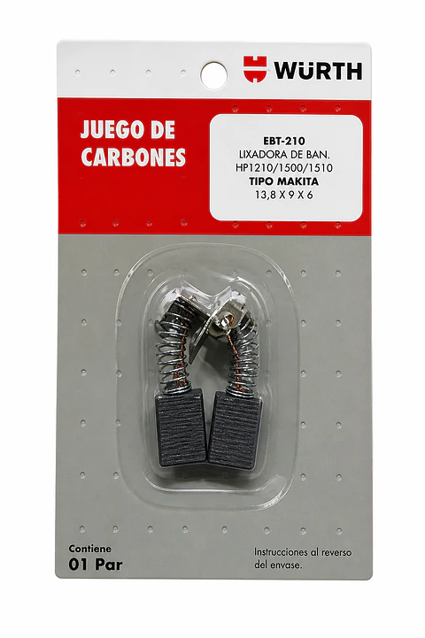 JUEGO DE CARBONES TIPO MAKITA 13,8X9X6MM WURTH