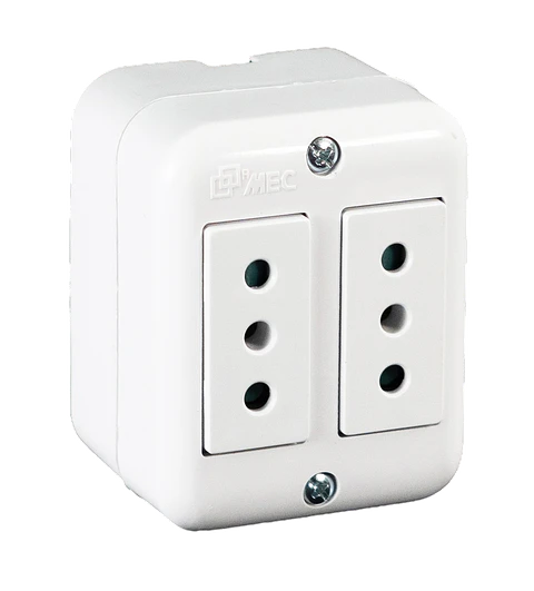 ENCHUFE SOBREPUESTO DOBLE 10A-250V MEC BLANCO