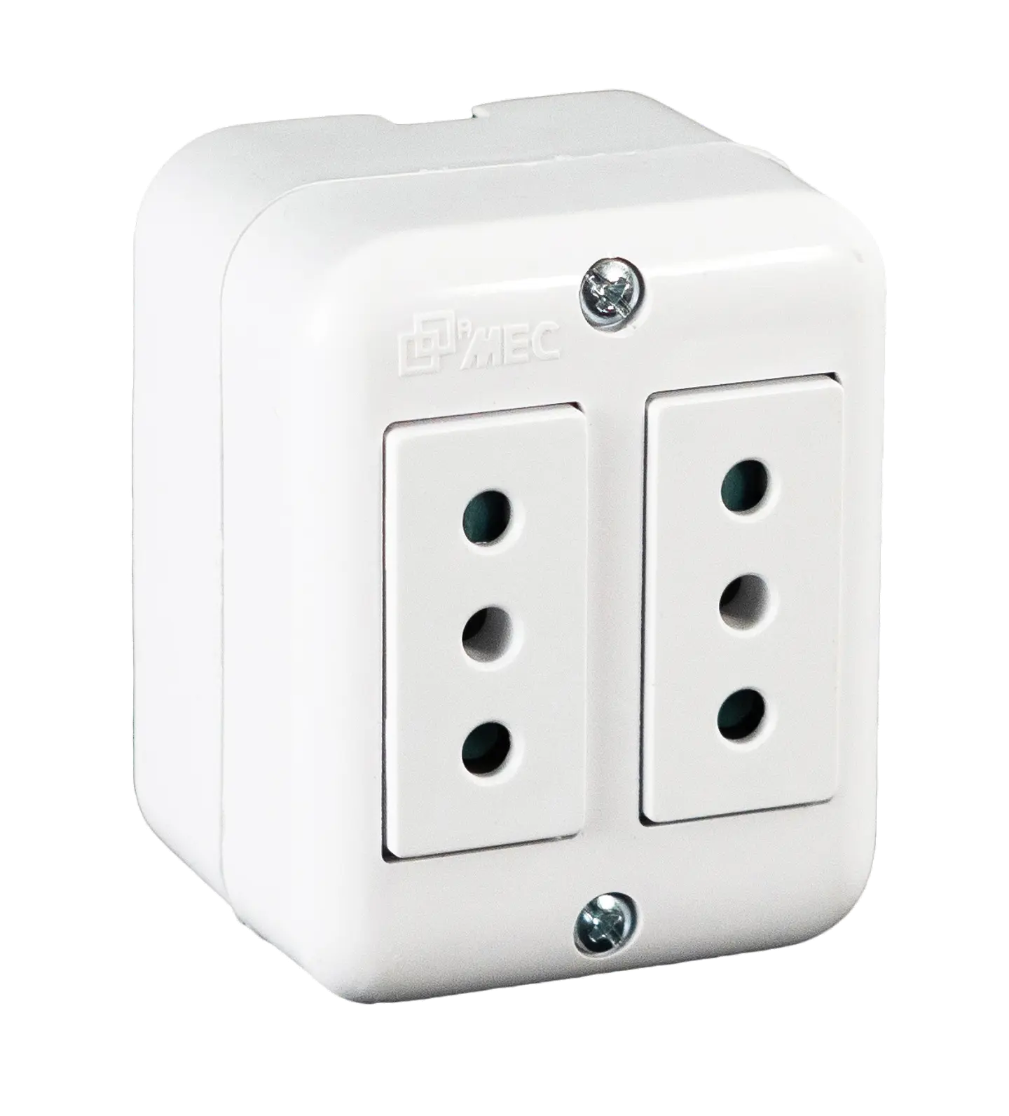 ENCHUFE SOBREPUESTO DOBLE 10A-250V MEC BLANCO 1