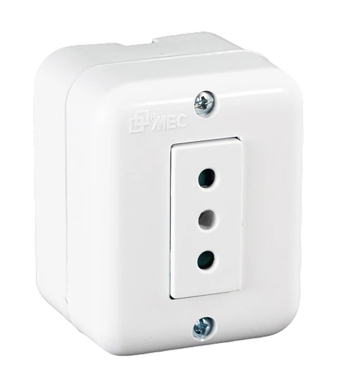 ENCHUFE SOBREPUESTO SIMPLE 10A-250V MEC BLANCO