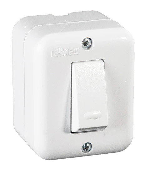 INTERRUPTOR SOBREPUESTO SIMPLE 9/12  10A-250V MEC BLANCO